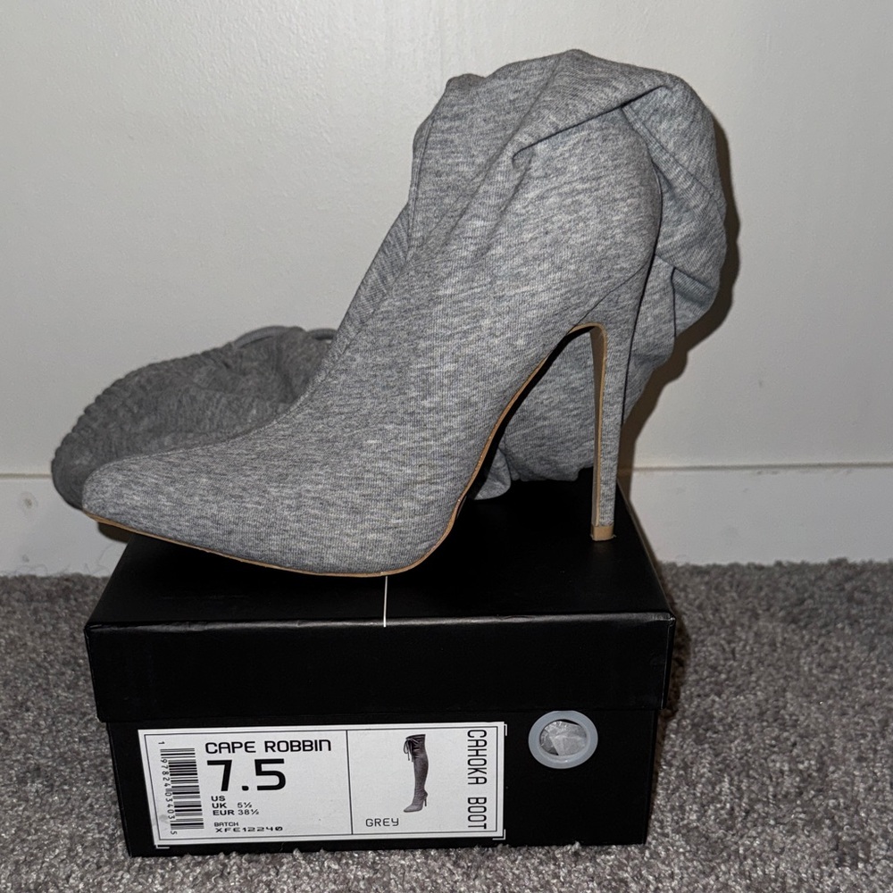 Cape Robbin Grey Choka Thigh High Boots